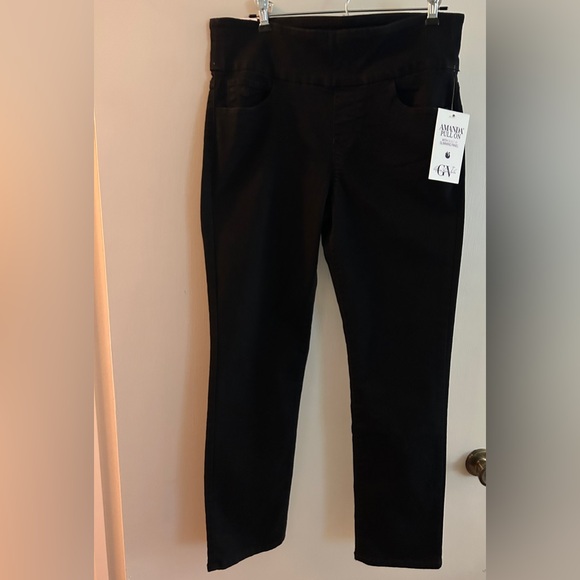 NWT Amanda Pull-On Black Jeans Straight Leg Sz 8 Short - Picture 13 of 15